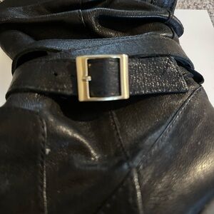 Black Leather Heeled Boots